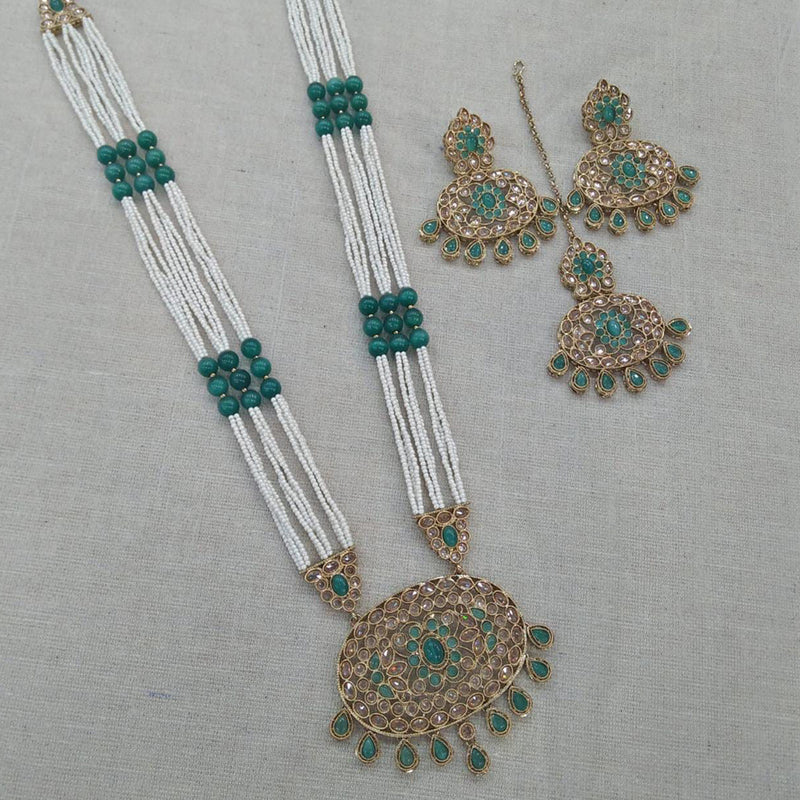 Manisha Jewellery Austrian Stone Long Necklace Set With Maangtikka