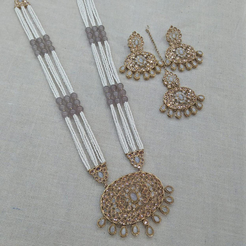 Manisha Jewellery Austrian Stone Long Necklace Set With Maangtikka