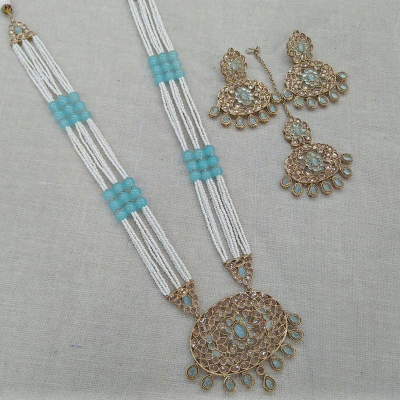 Manisha Jewellery Austrian Stone Long Necklace Set With Maangtikka