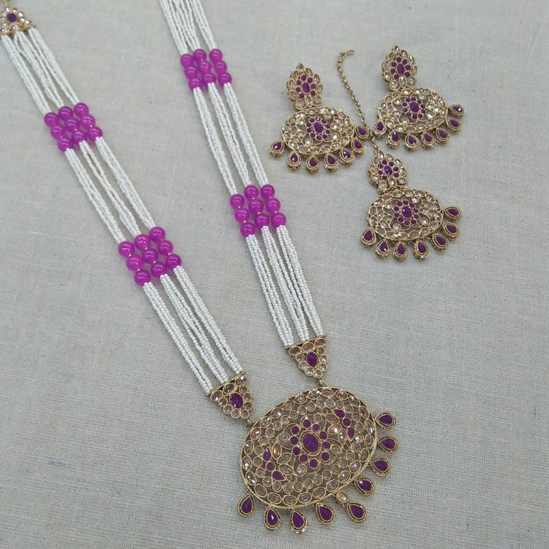 Manisha Jewellery Austrian Stone Long Necklace Set With Maangtikka