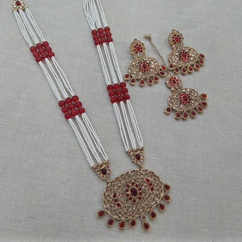 Manisha Jewellery Austrian Stone Long Necklace Set With Maangtikka