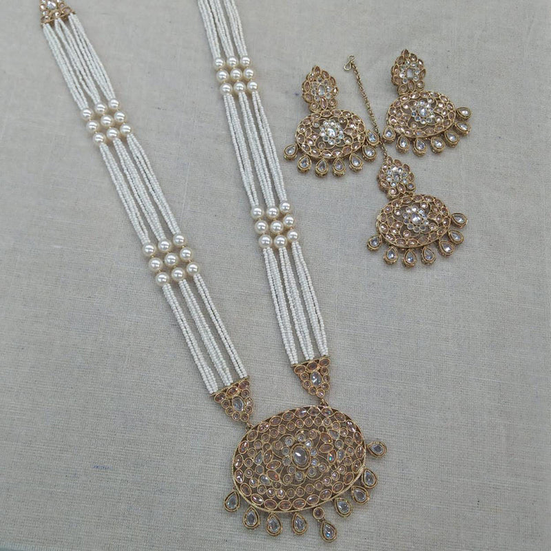 Manisha Jewellery Austrian Stone Long Necklace Set With Maangtikka