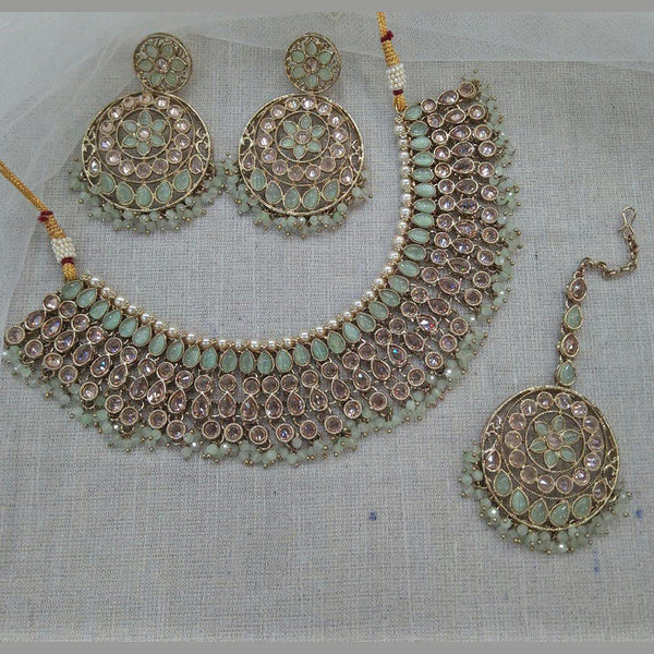 Manisha Jewellery Austrian Stone Choker Necklace Set With Maangtikka