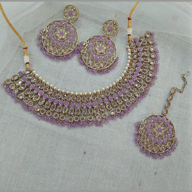 Manisha Jewellery Austrian Stone Choker Necklace Set With Maangtikka
