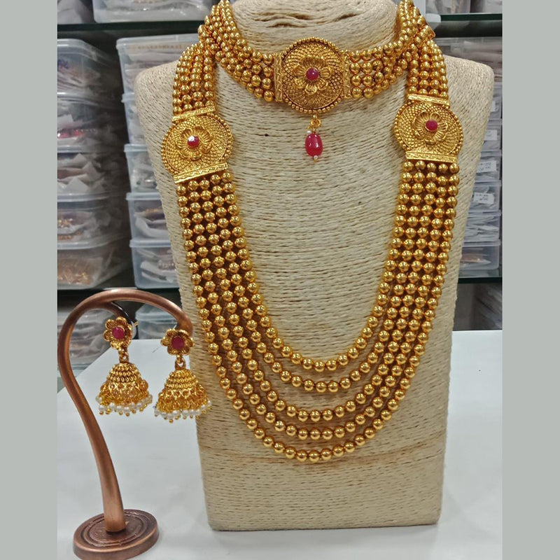 Manisha Jewellery Gold Plated Long & Short Necklace Set