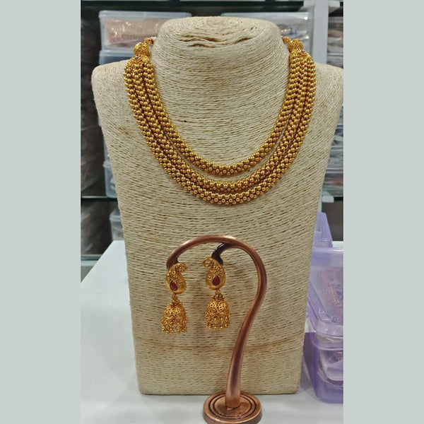 Manisha Jewellery Gold Plated Long & Short Necklace Set