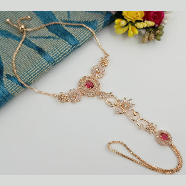 Manisha Jewellery Rose Gold Plated Hand Harness/Hath Panja