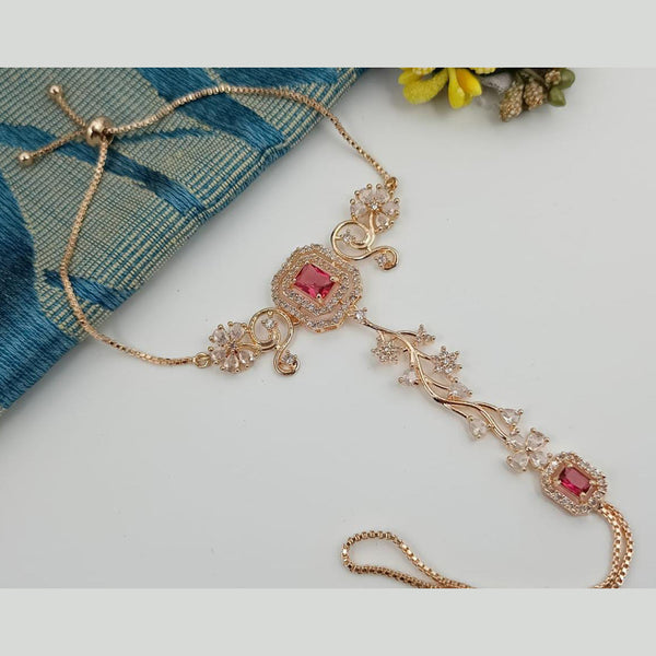 Manisha Jewellery Rose Gold Plated Hand Harness/Hath Panja