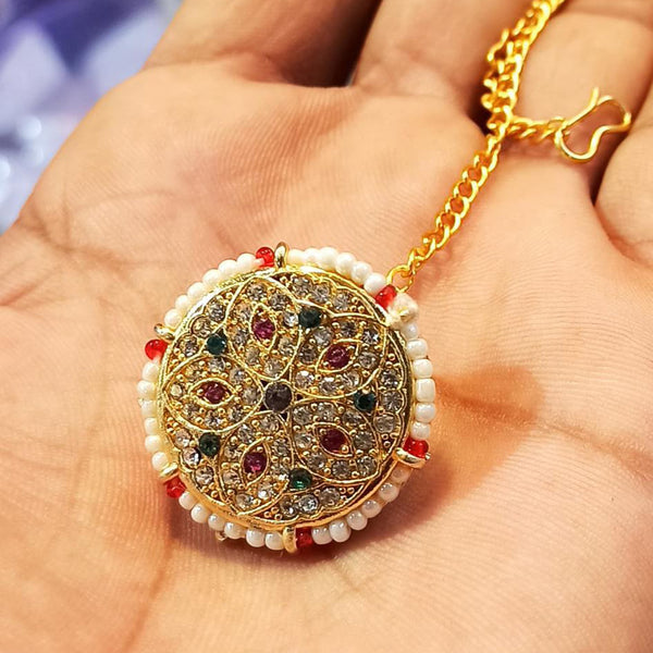 Manisha Jewellery Gold Plated Borla Maangtikka