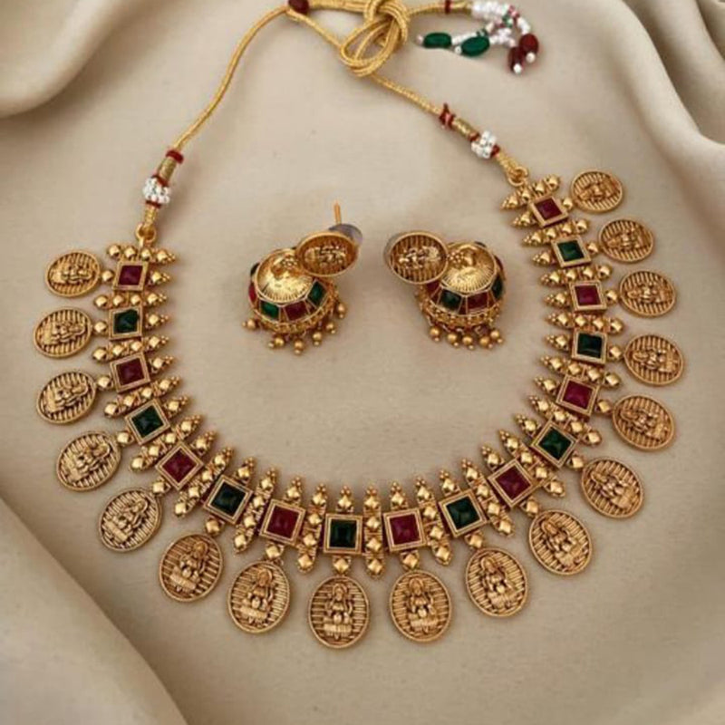 Manisha Jewellery Gold Plated Temple Necklace Set