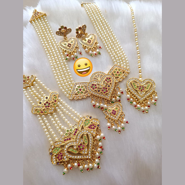 Manisha Jewellery Pearl Necklace Set With Maangtikka And Jhumar