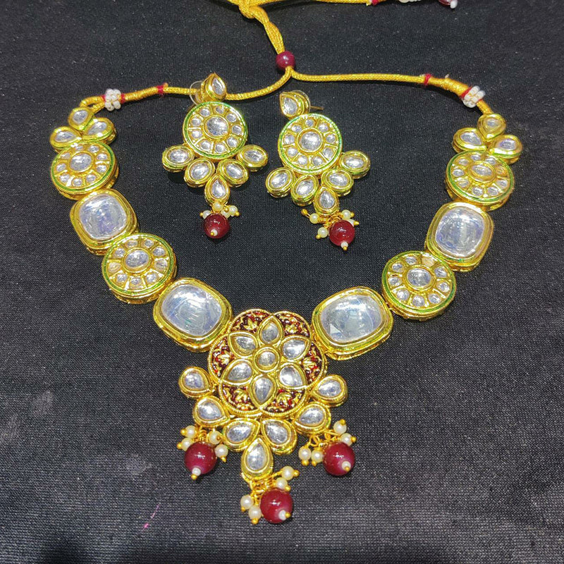 Manisha Jewellery Gold Plated Kundan Necklace Set