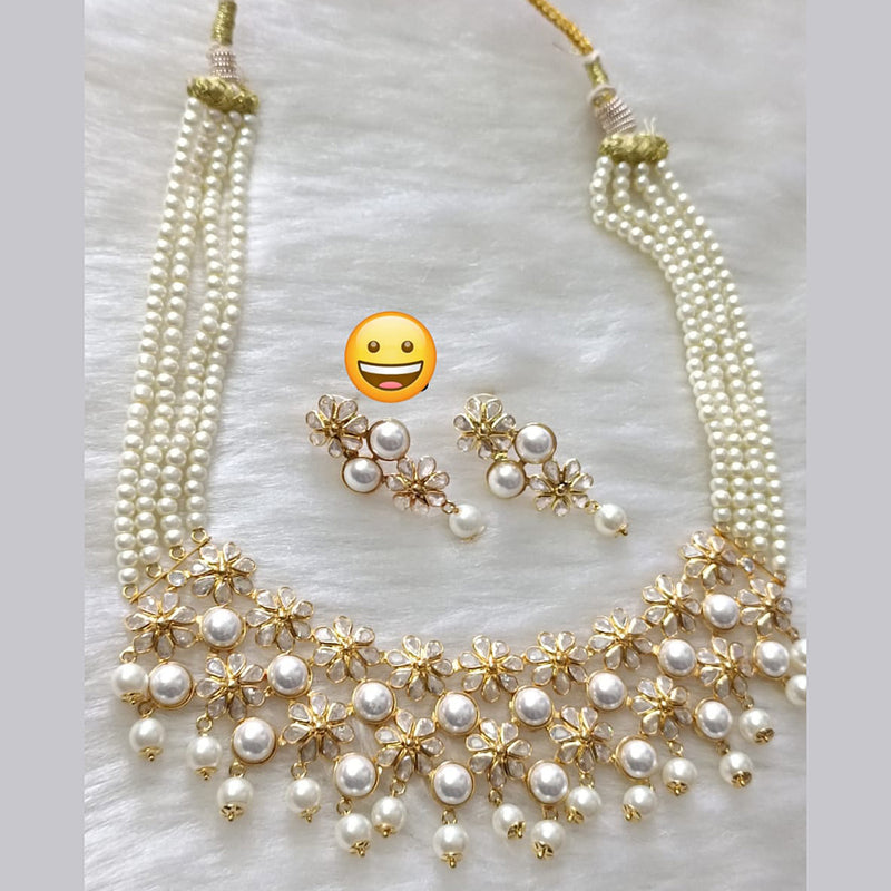 Manisha Jewellery Gold Plated Pearl Necklace Set