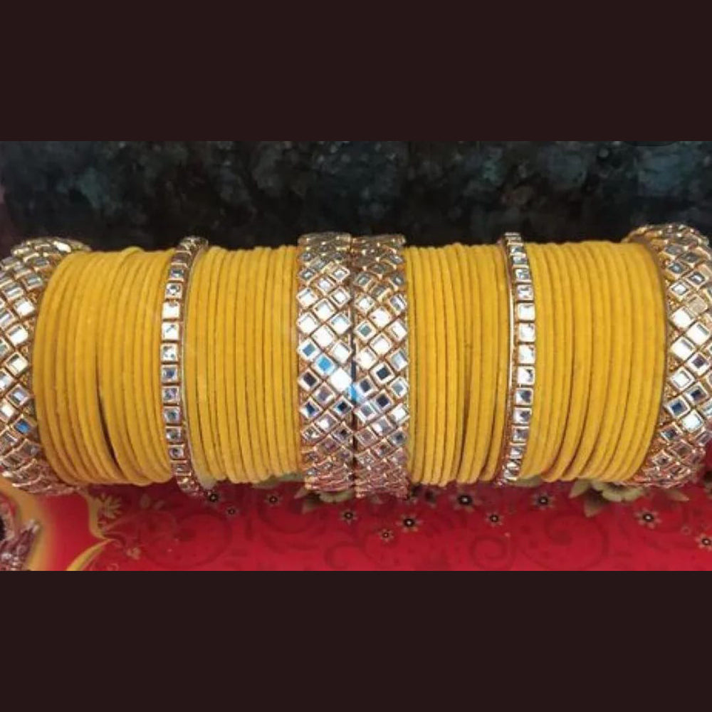 Manisha Gold Plated Velvet Bangles Set