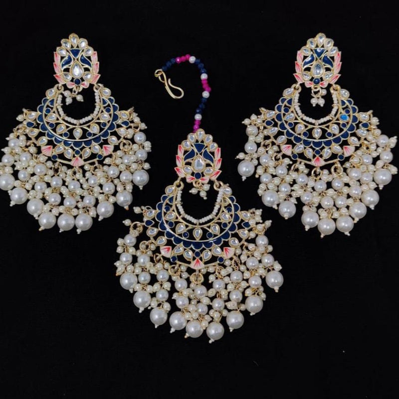 Manisha Jewellery Meenakari & Kundan Earrings With Maangtikka