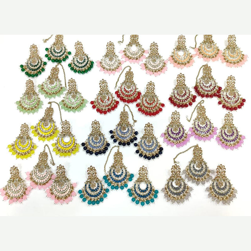 Manisha Jewellery Gold Plated Earrings With Maangtikka