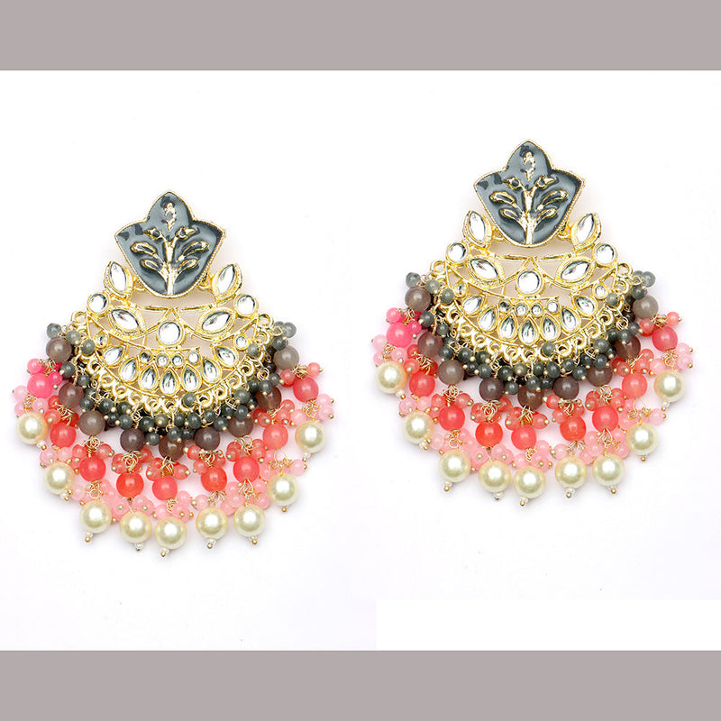 Bhavi Jewels Gold Plated Kundan Dangler Earrings