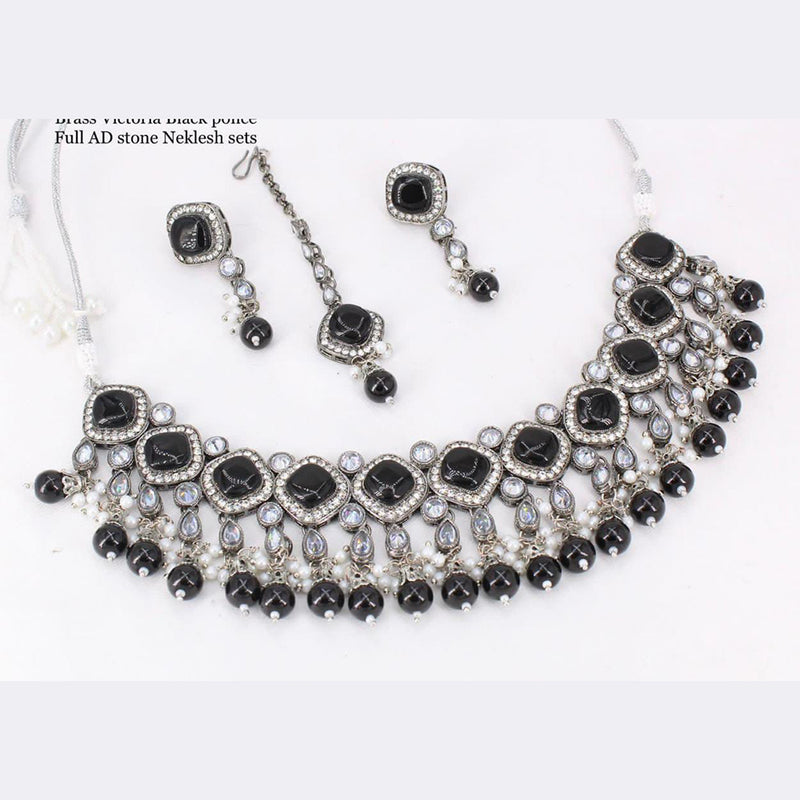 Manisha Jewellery Silver Plated American Diamond Necklace Set