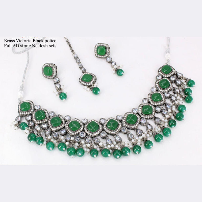 Manisha Jewellery Silver Plated American Diamond Necklace Set