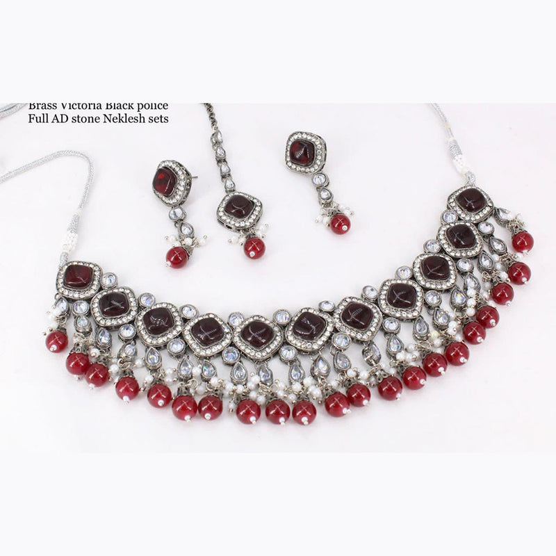 Manisha Jewellery Silver Plated American Diamond Necklace Set