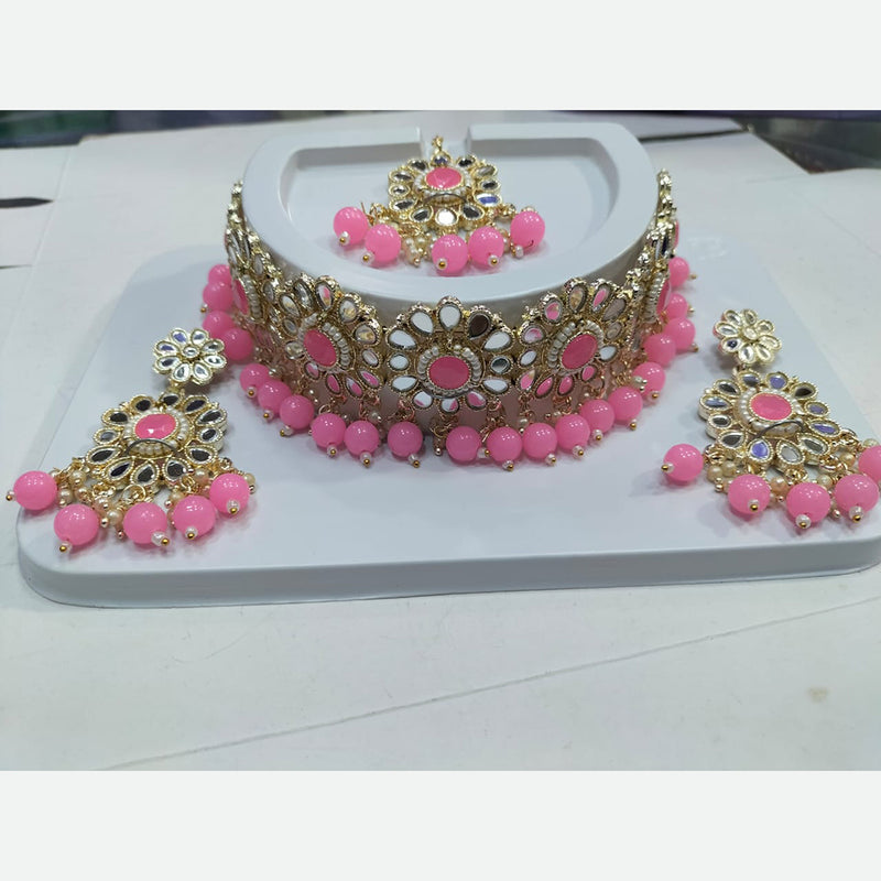 Manisha Jewellery Gold Plated Mirror & Beads Necklace Set