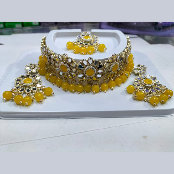 Manisha Jewellery Gold Plated Mirror & Beads Necklace Set