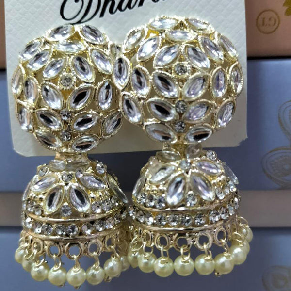 Manisha Jewellery Gold Plated Kundan Jhumki Earrings