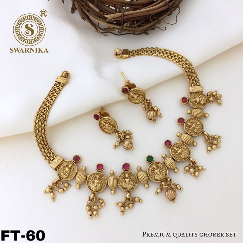 Manisha Jewellery Gold Plated Pota Stone Necklace Set