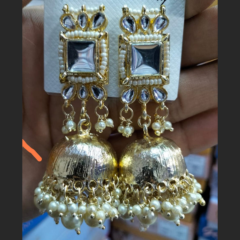 Manisha Jewellery Gold Plated Kundan Jhumki Earrings