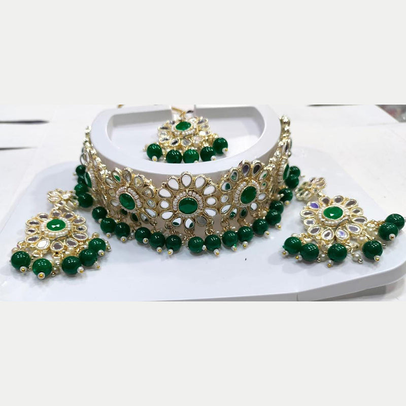 Manisha Jewellery Gold Plated Mirror & Beads Necklace Set