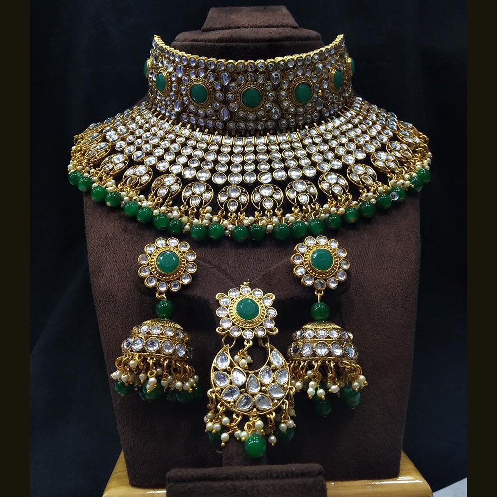 Manisha Jewellery Kundan Stone Gold Plated Necklace Set