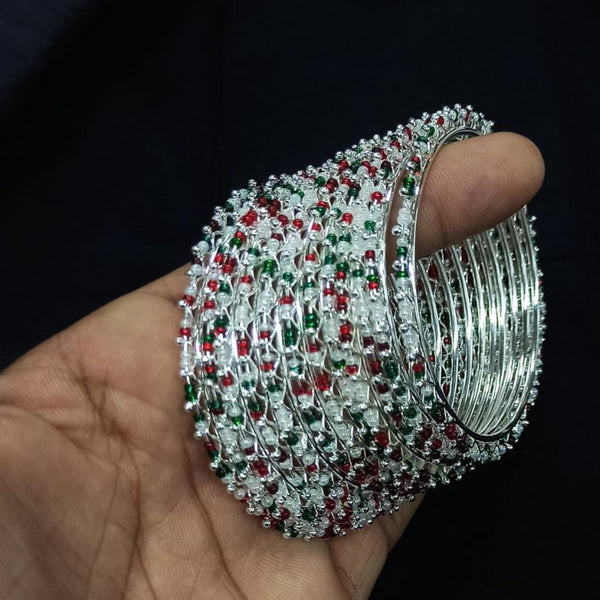 Manisha Jewellery Silver Plated Pearl  Bangles Set