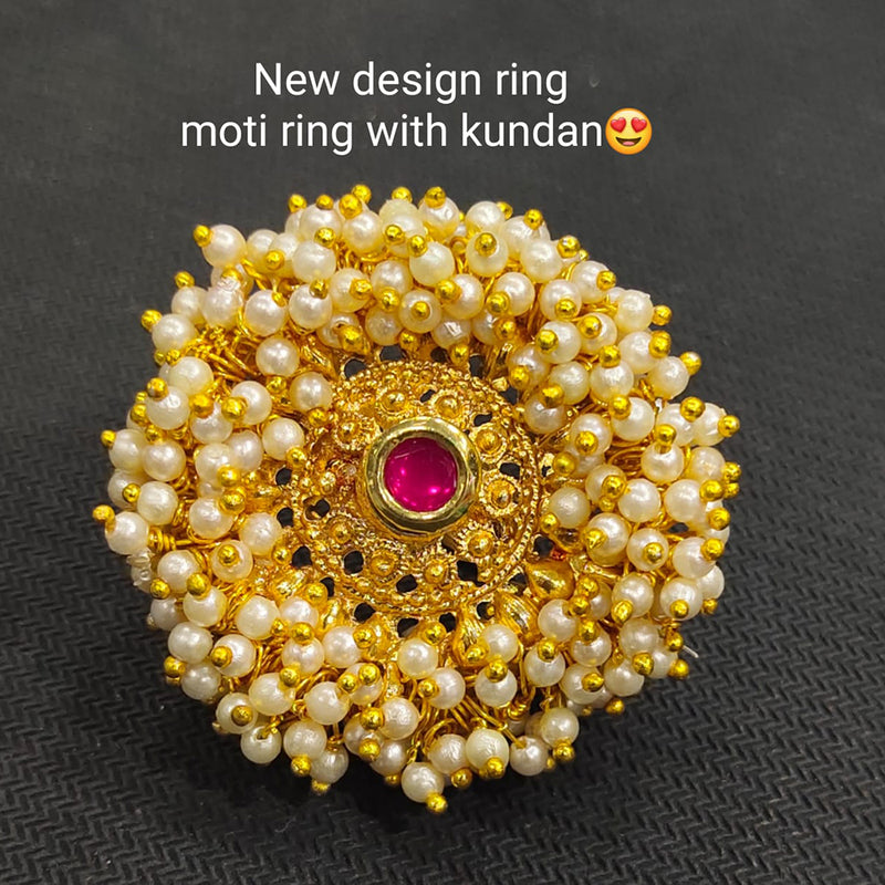 Manisha Jewellery Gold Plated Adjustable Ring