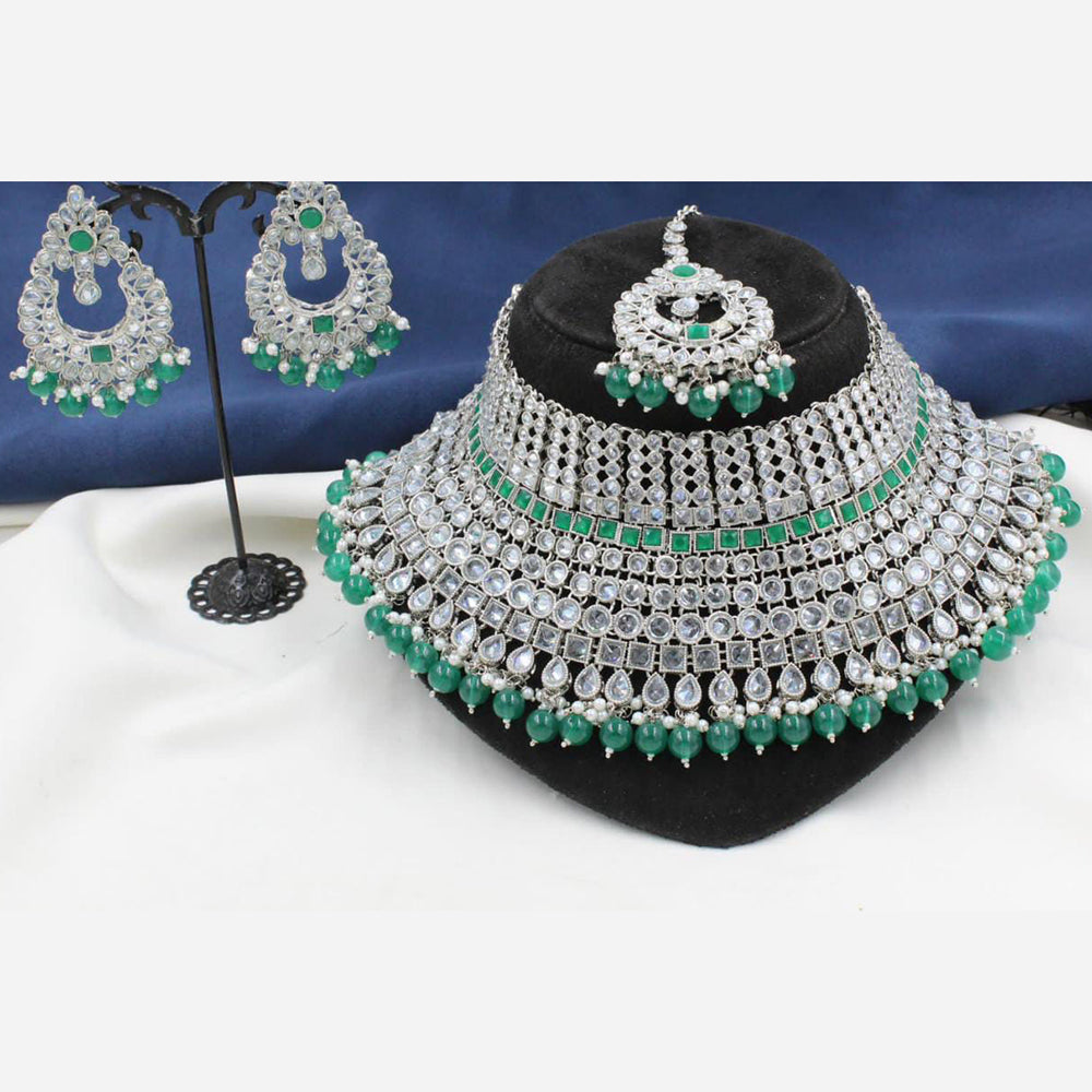 Gold Plated Beaded Green Necklace Jewellery Regular Sale Price – Saraf RS  Jewellery