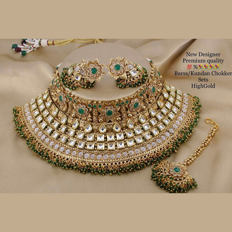 Manisha Jewellery Gold Plated Kundan Stone Choker Necklace Set