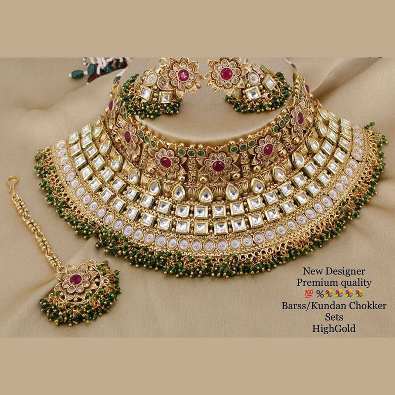 Manisha Jewellery Gold Plated Kundan Stone Choker Necklace Set