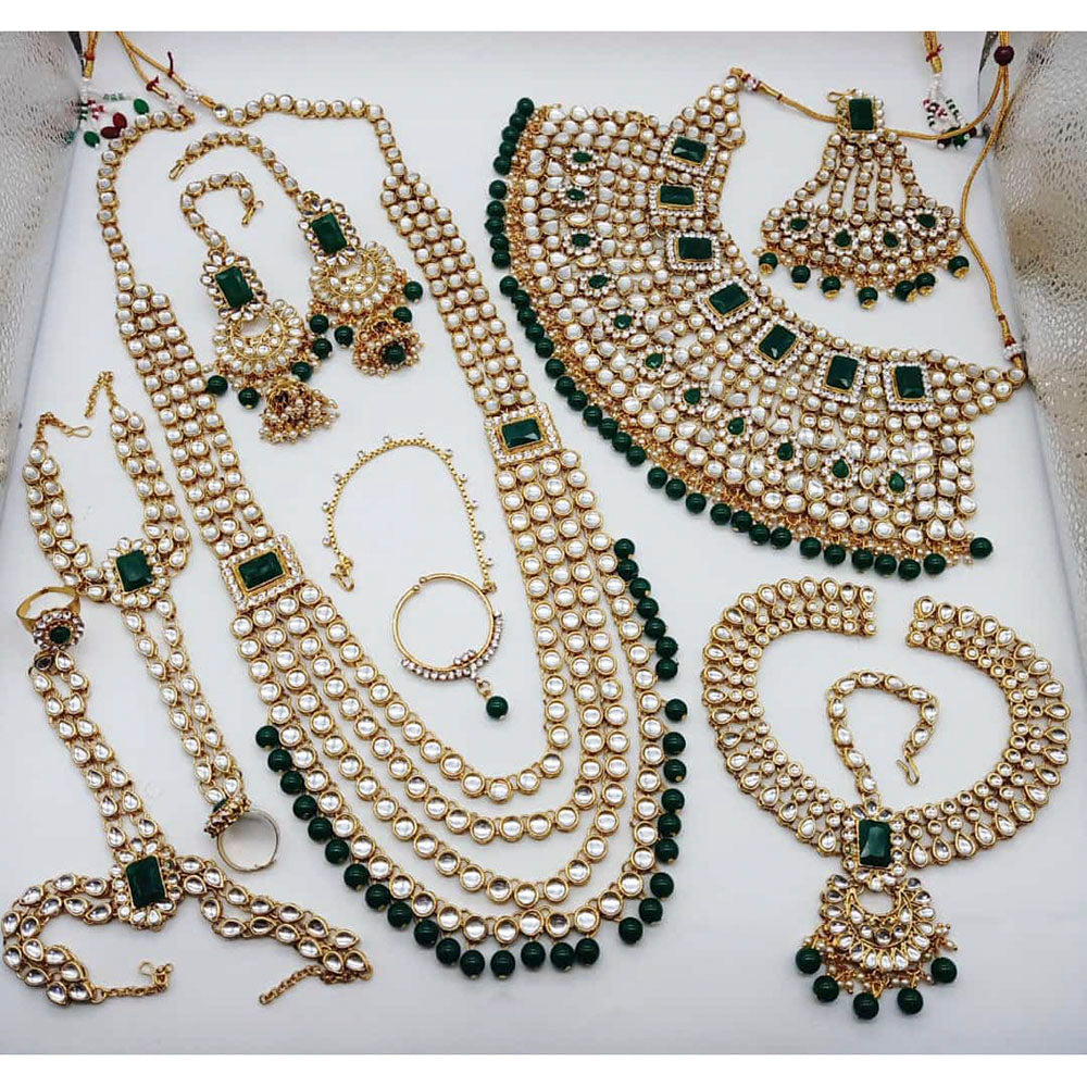 Manisha Jewellery Gold Plated Kundan Stone Bridal Set