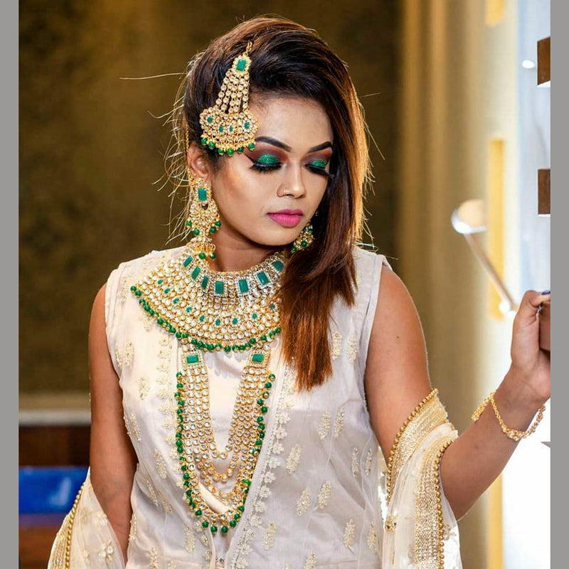 Manisha Jewellery Gold Plated Kundan Stone Bridal Set