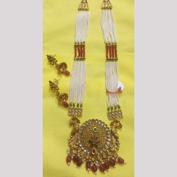 Manisha Jewellery Gold Plated Kundan Stone Pearl Necklace Set