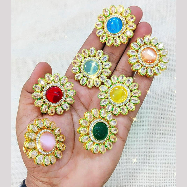 Manisha Jewellery Gold Plated Kundan Stone Adjustable Ring