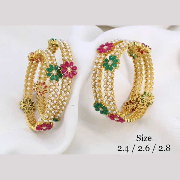 Manisha Jewellery Gold Plated Kundan Stone Bangles Set