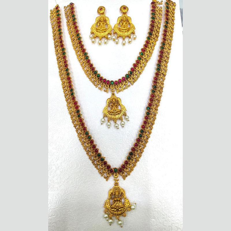 Manisha Jewellery Gold Plated Double Traditional Necklace Set