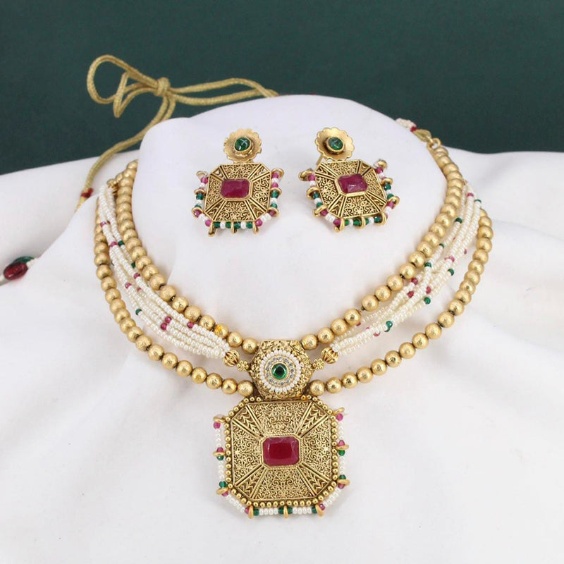 Manisha Jewellery Gold Plated Traditional Necklace Set