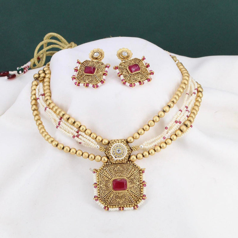 Manisha Jewellery Gold Plated Traditional Necklace Set