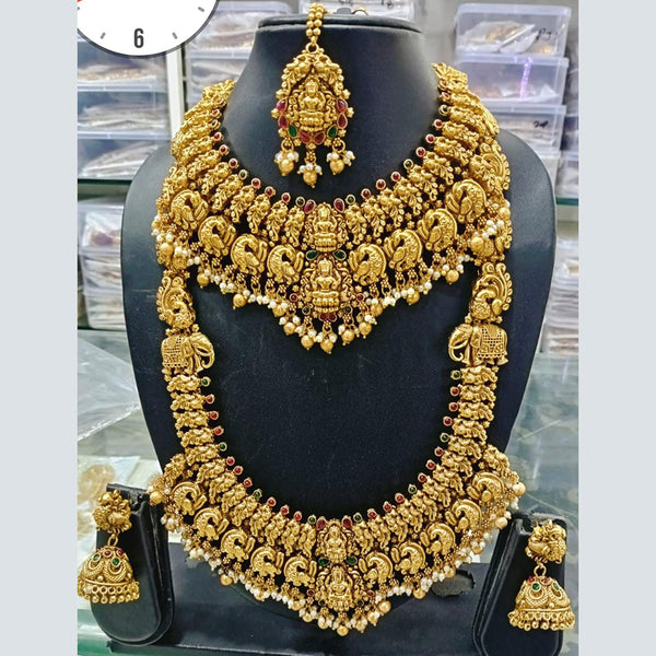 Manisha Jewellery Gold Plated Double Necklace Set