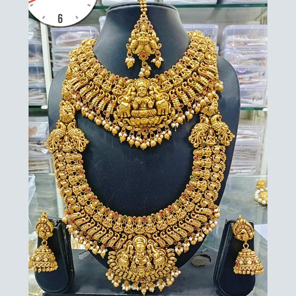 Manisha Jewellery Gold Plated Double Necklace Set