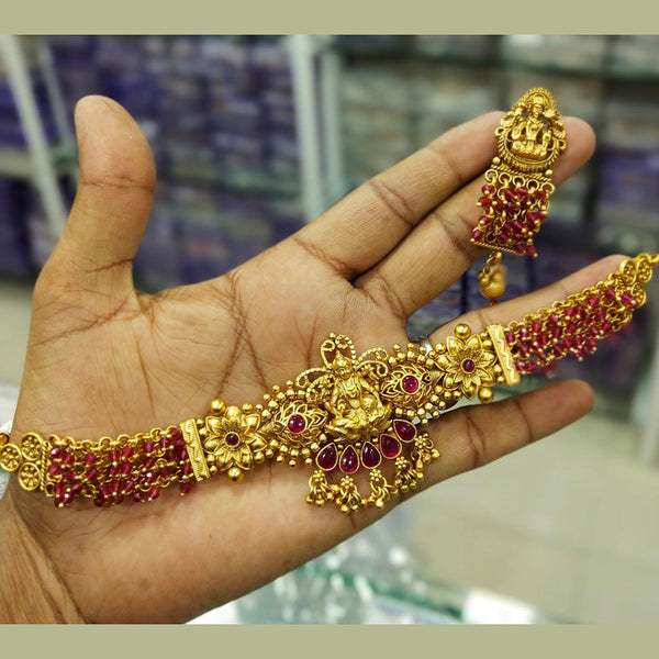 Manisha Jewellery Pota Stone Choker Necklace Set