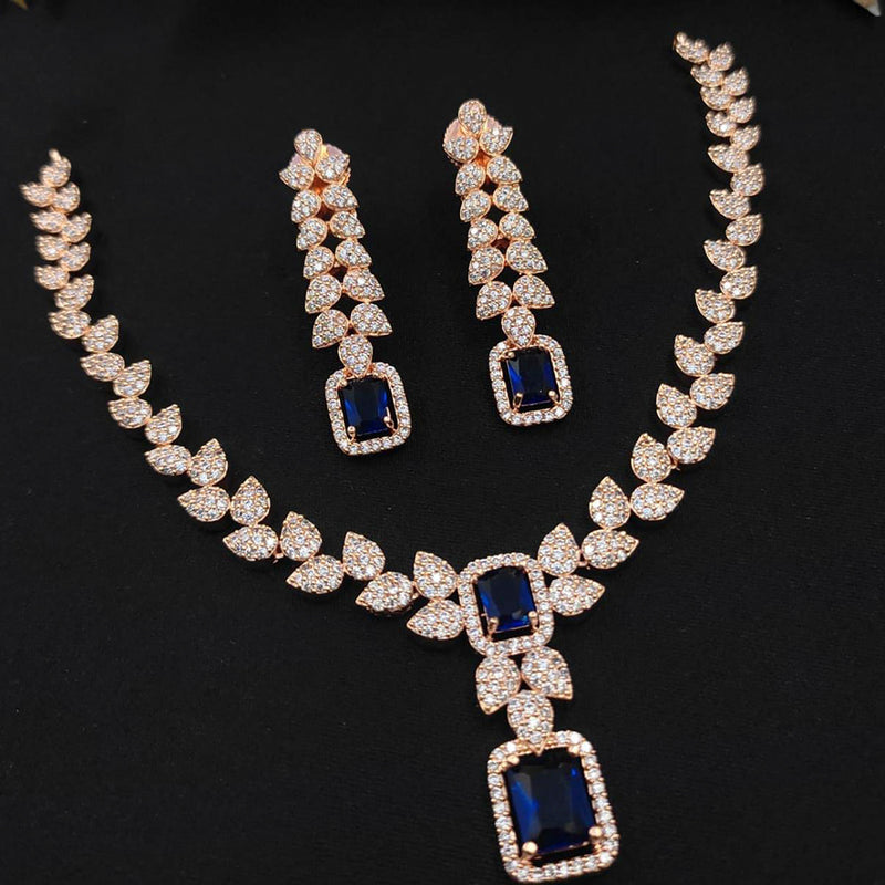 Manisha Jewellery AD Stone Gold Plated Necklace Set