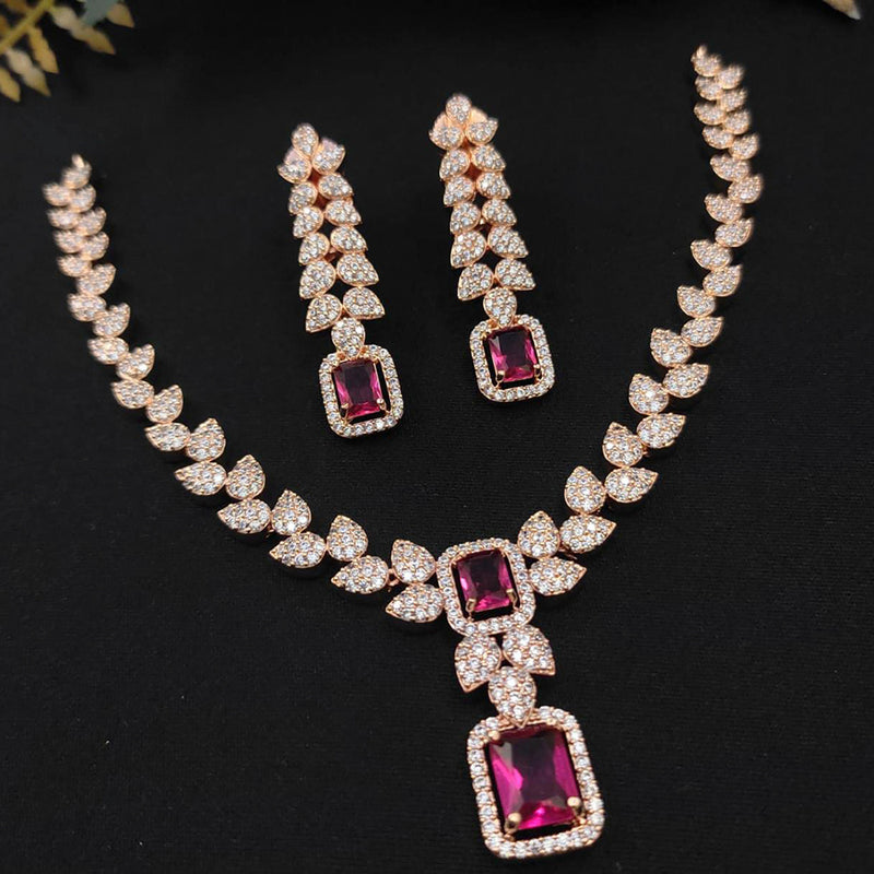 Manisha Jewellery AD Stone Gold Plated Necklace Set