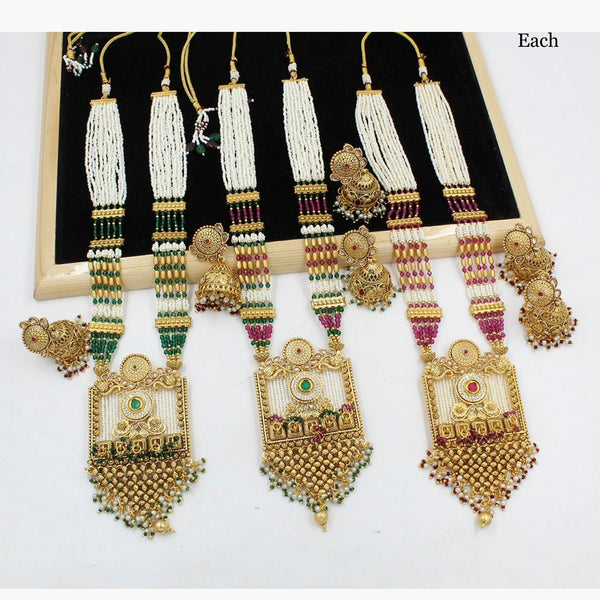 Manisha Jewellery Kundan Stone Gold Plated  Necklace Set